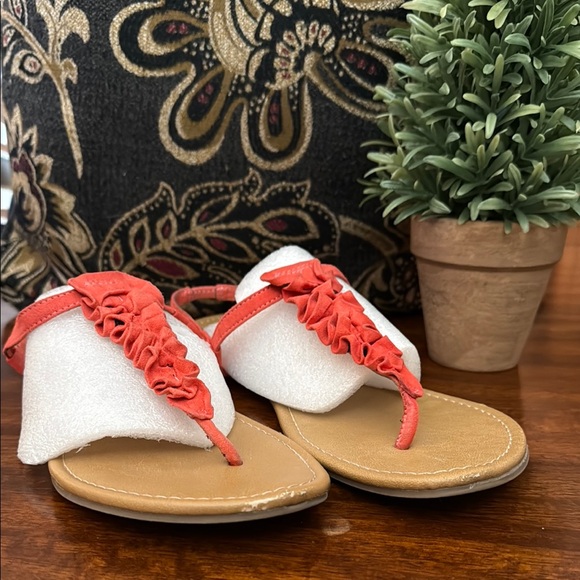 Coral Ruffle Sandals - Picture 1 of 1